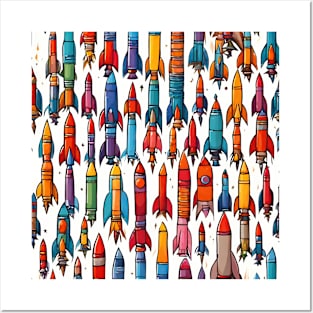 Space Rockets Artwork Posters and Art